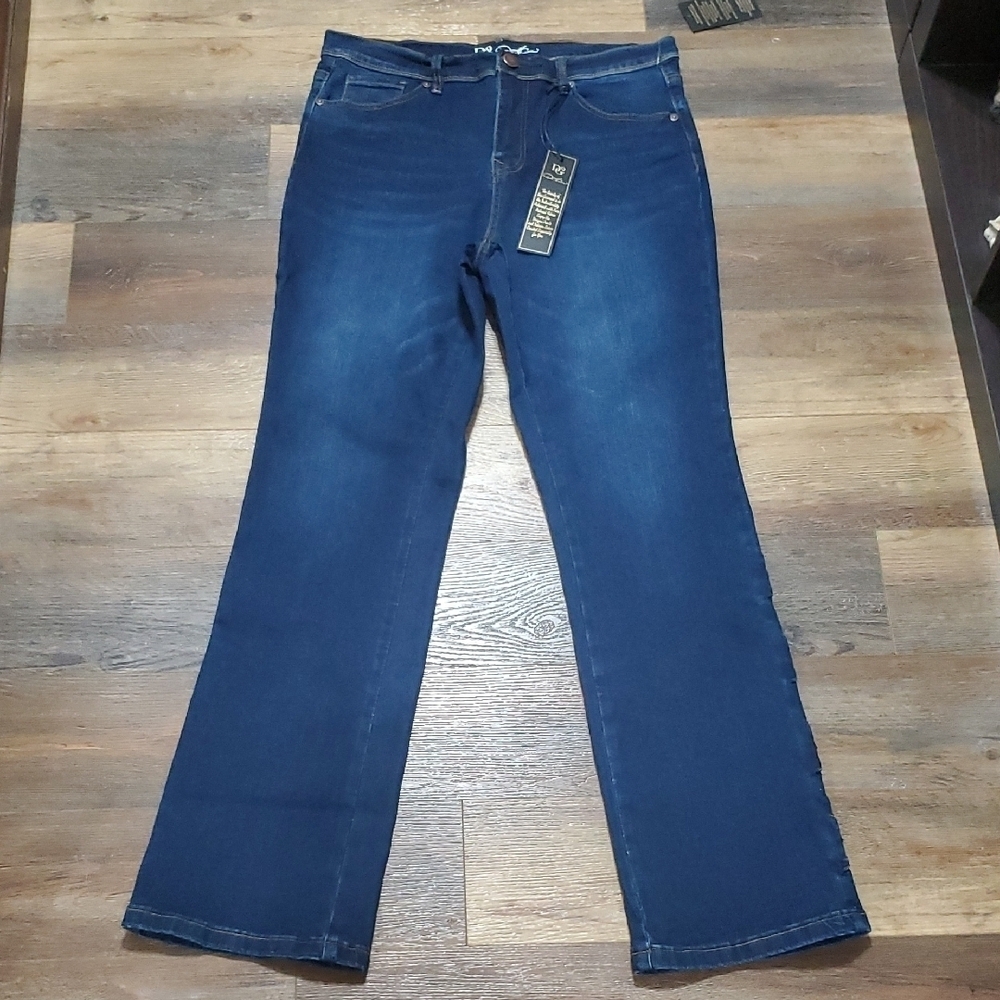 Diane Gilman Blue Flare Wide Leg Denim